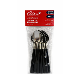 COLHER P/SOBREMESA INOX CABO PTO C/6PÇS MR399